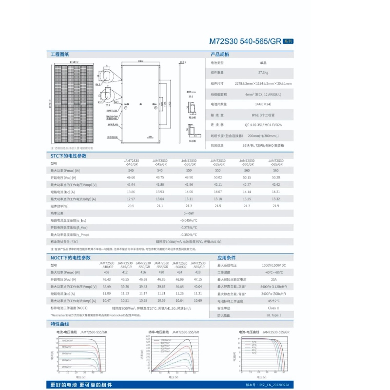 Høj effektivitet 540-555 W Photovoltaic Solar Module Panel System Online Salg